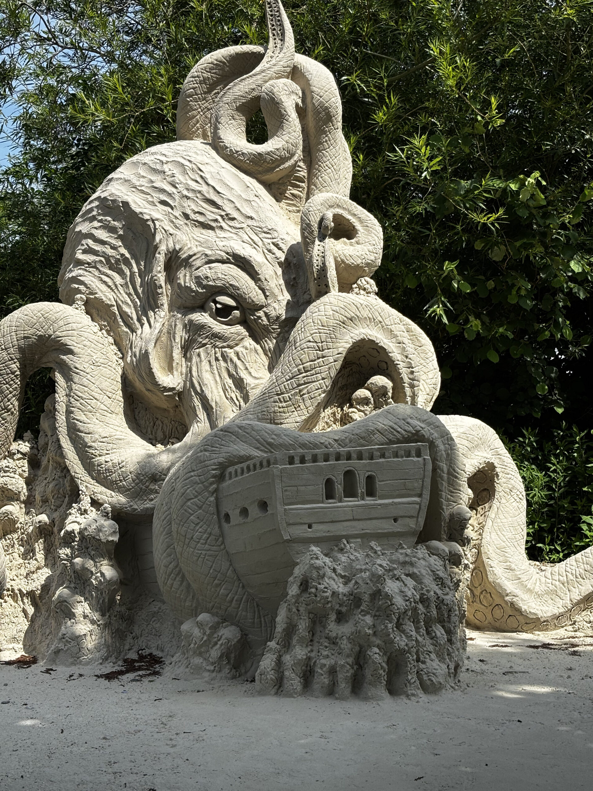 Sandskulptur Krake im AquaZoo Leeuwarden