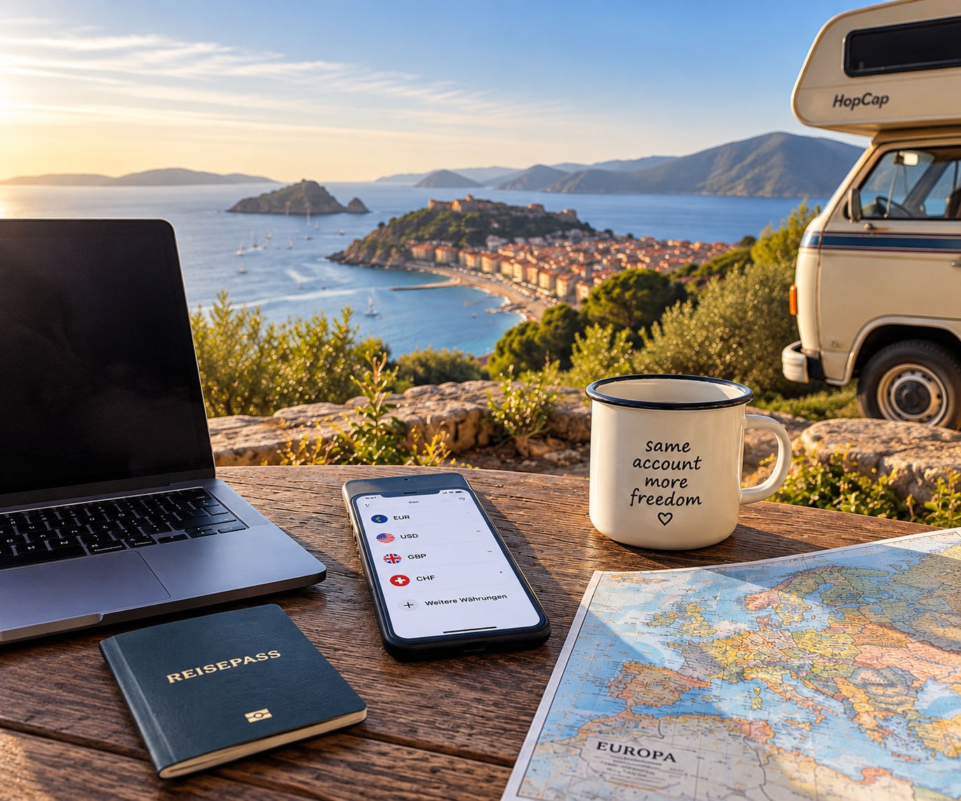 Mehrere Währungen mit Wise auf Reisen durch Europa