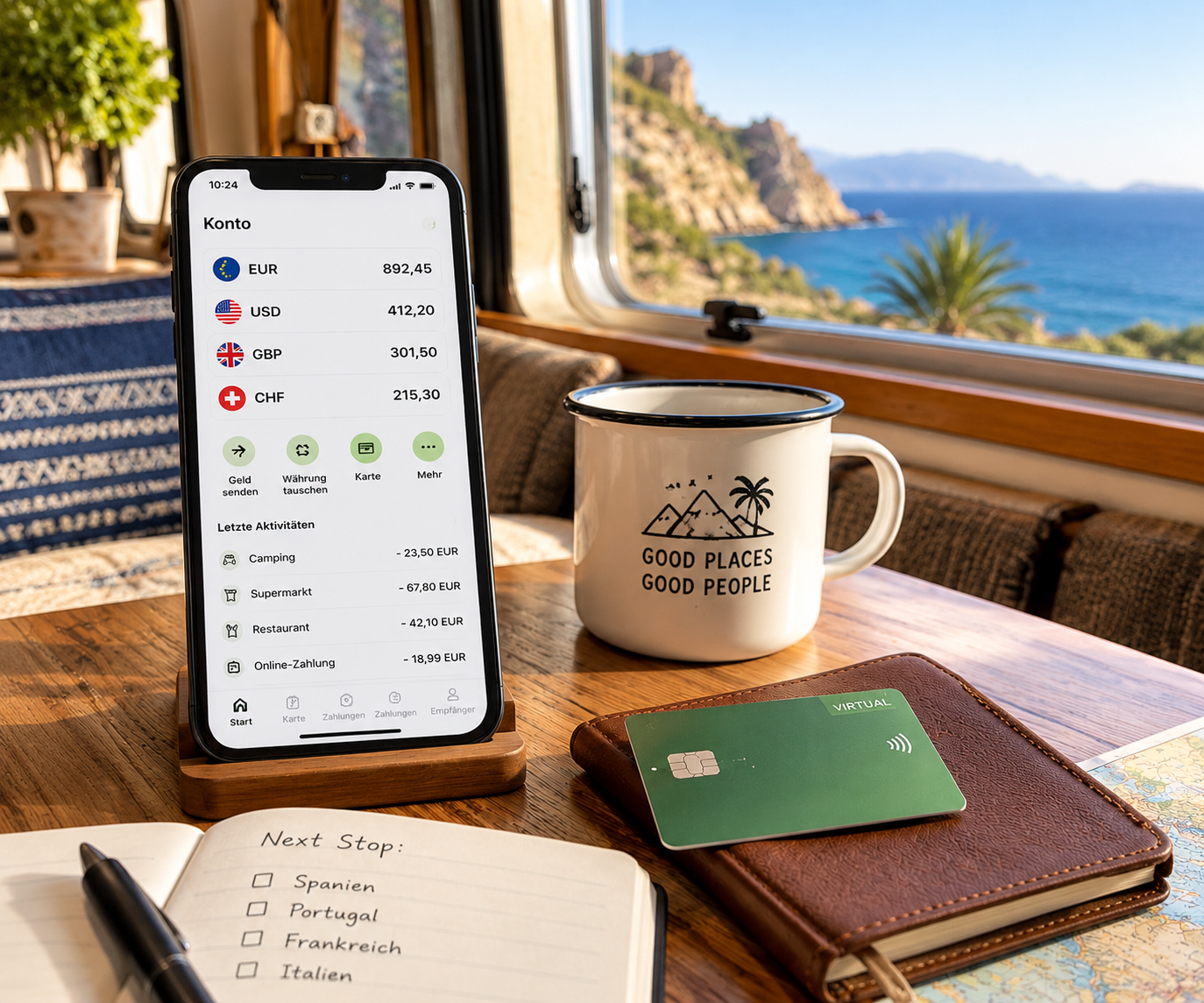 Wise unterwegs mit digitaler Karte im Camper